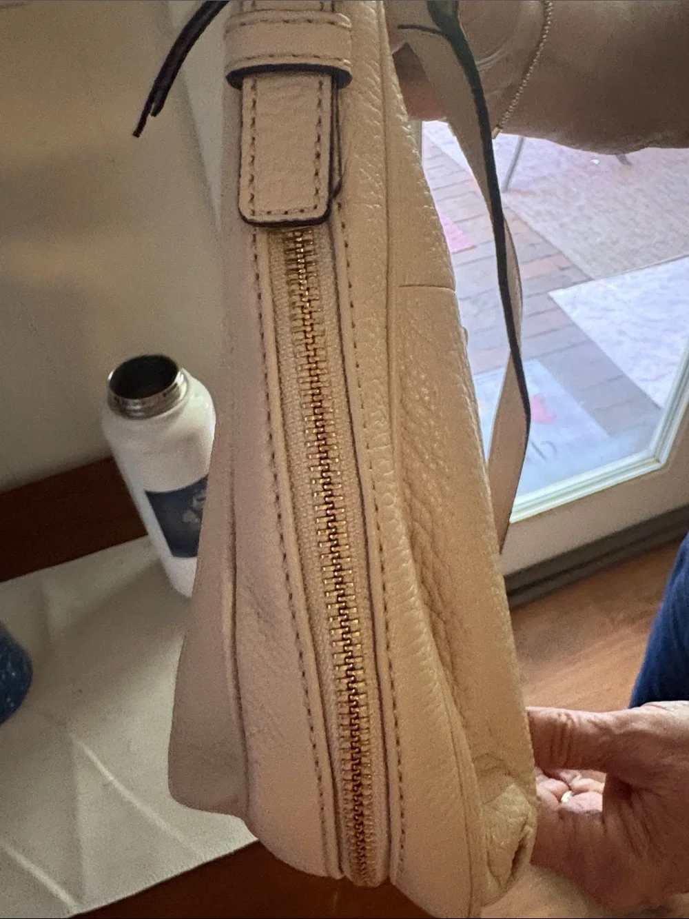 kate spade ivory blush Leather Crossbody with Gold Hardware